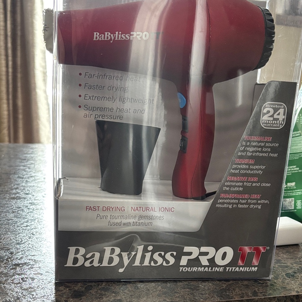 BaBylissPRO Tourmaline Titanium Hair Dryer - Red - brand new never used
